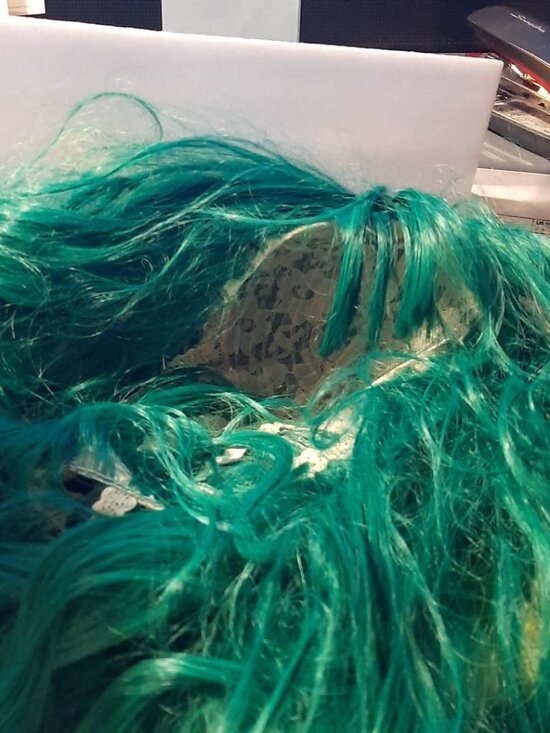 NEW ! Women Long 16 Inch Wig Curly Green main image 6